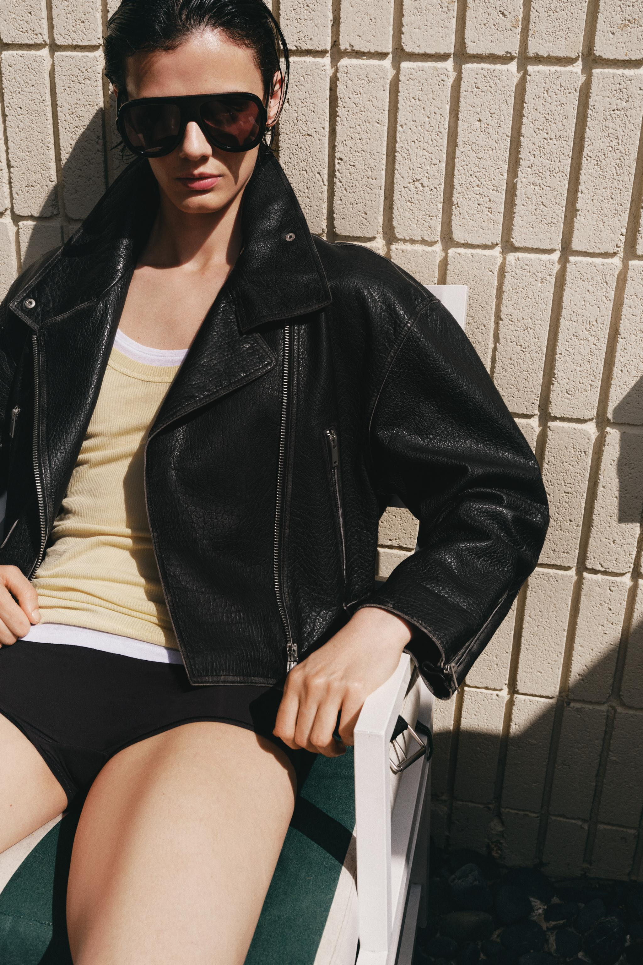 ZW COLLECTION LIMITED EDITION LEATHER BIKER JACKET | Zara US