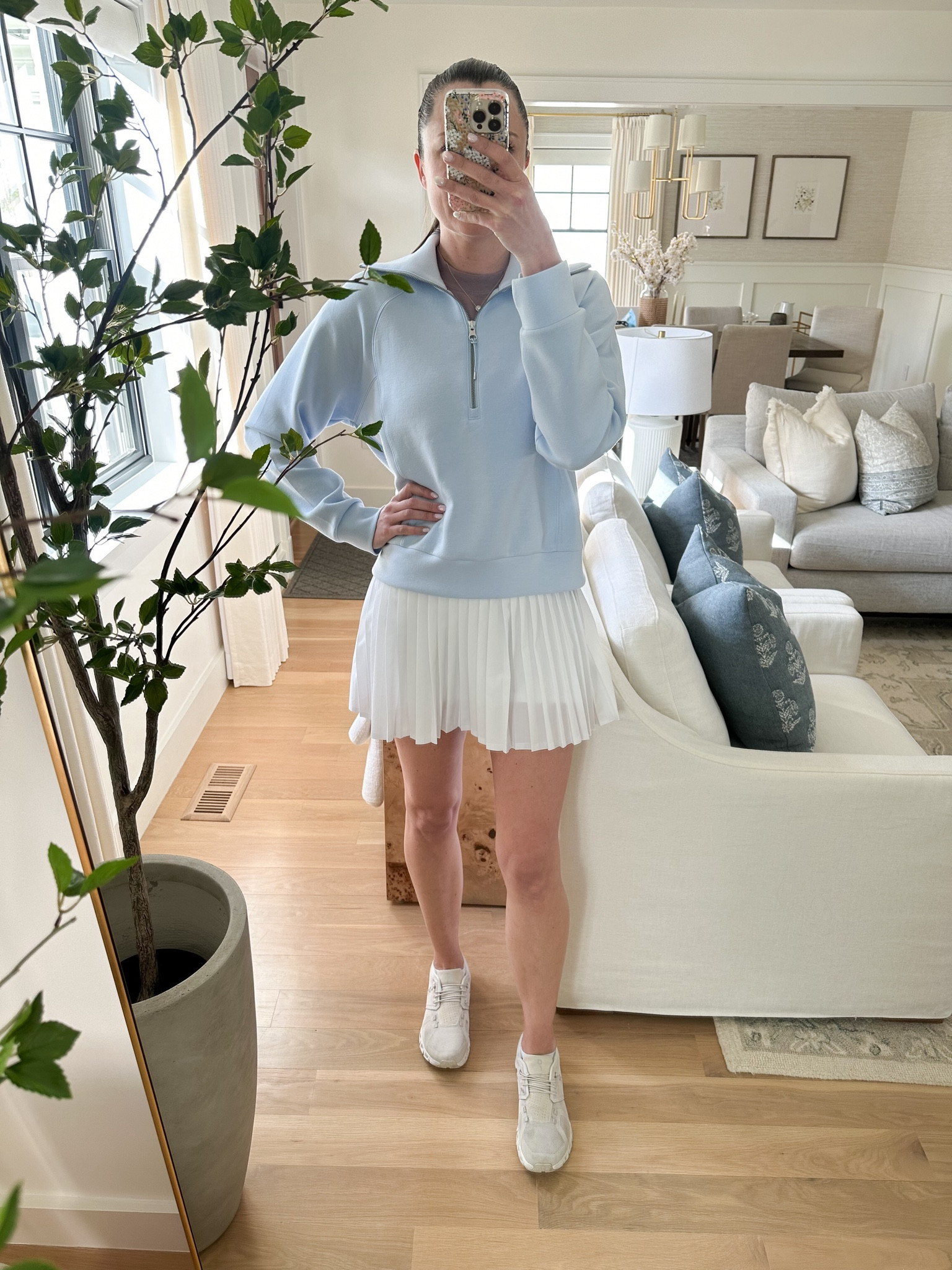 At leisure, work out outfit, tennis skirt, skirt, electric skirt, Abercrombie, Spanx, women over 40, spring athletic outfit, comfortable skirt

#LTKfindsunder100 #LTKsalealert #LTKstyletip