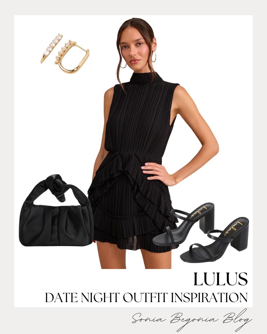 Get ready to turn heads on your next night out!

I styled this stunning all-black look featuring a gorgeous pleated sleeveless mini dress from Lulus. The tiered ruffle skirt adds the perfect touch of playful movement, making it an absolute must-have for date night.

I paired it with matching strappy black block heels, a knotted satin handbag, and chic gold huggie earrings to keep the vibe classic and elevated. 🖤✨

#lulus #datenightoutfit #littleblackdress #lbd #nightoutstyle #chiclook #ootdinspo #fallfashion #dinnerdate #styleinspiration

#LTKootd #LTKSeasonal