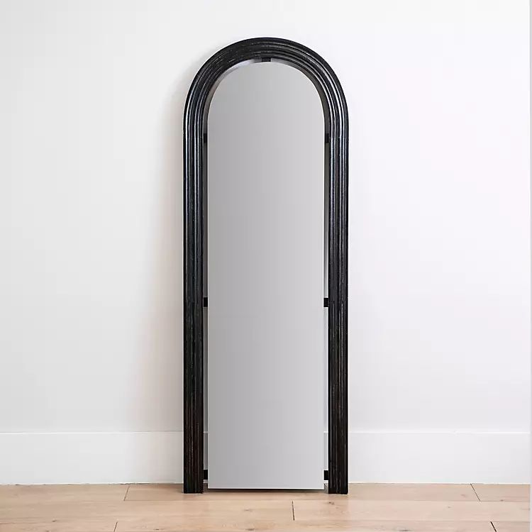 New! Black Wood Arched Frame Wall Mirror, 22.5x62 in. | Kirkland's Home