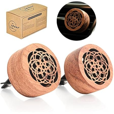 Essential Oil Car Diffuser, 2 PCS Car Aromatherapy Wood Diffuser with Vent Clip | Amazon (US)