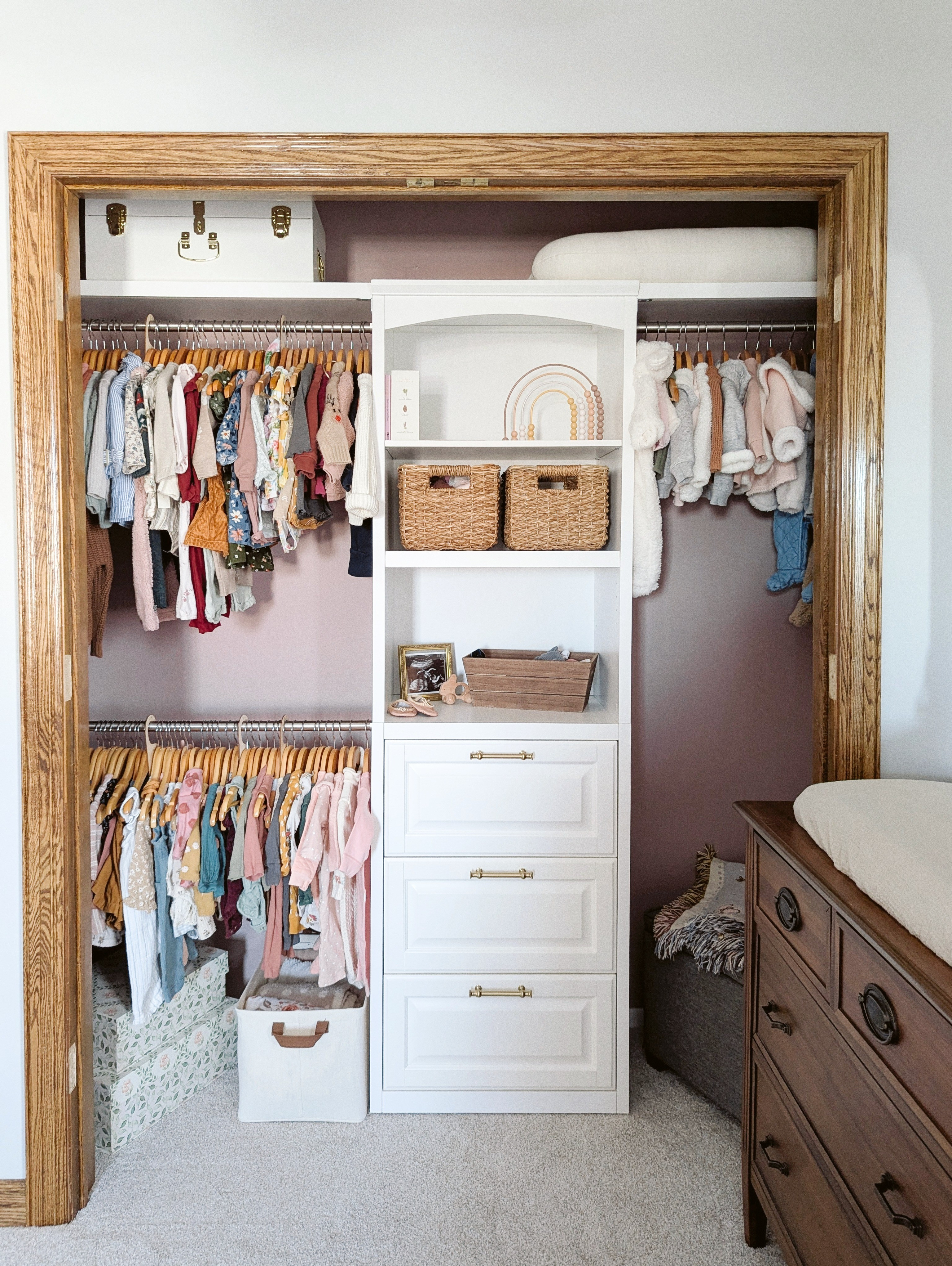 Nursery closet organization & decor ideas #nursery #nurserycloset #closetorganization 

#LTKHome #LTKBaby #LTKKids