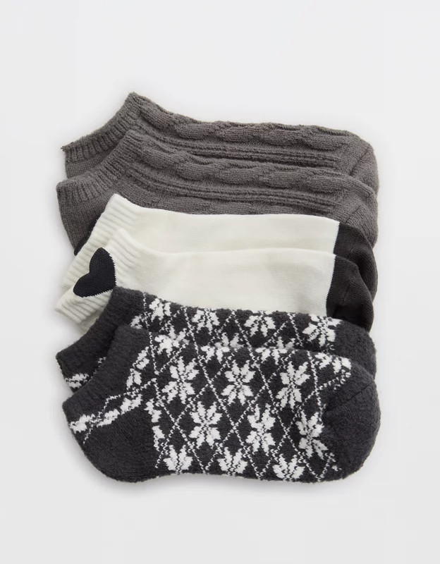 Aerie Cozy Ankle Socks 3-Pack | Aerie
