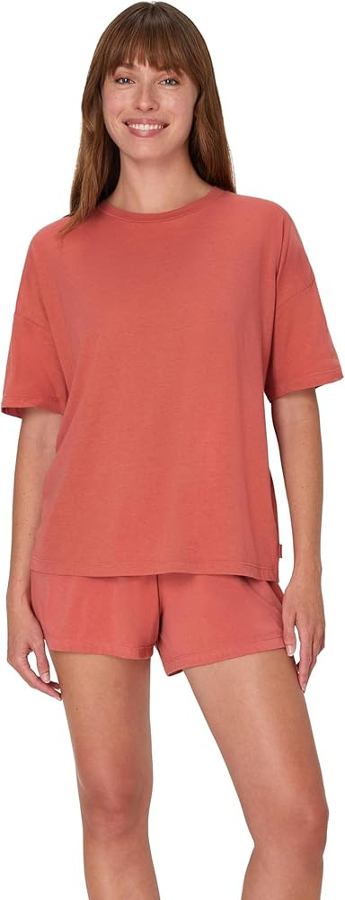 Hanes Women's Originals SuperSoft Comfywear 2 Piece Lounge Boxy T-Shirt & Sleep Shorts Loungewear... | Amazon (US)