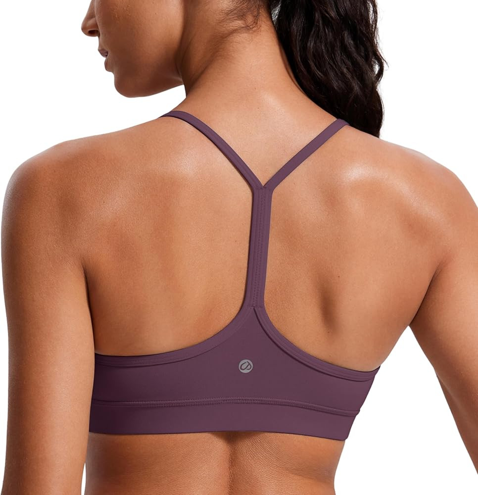 CRZ YOGA Butterluxe Y Back Sports Bras for Women - Padded Racerback Low Impact Spaghetti Thin Str... | Amazon (US)