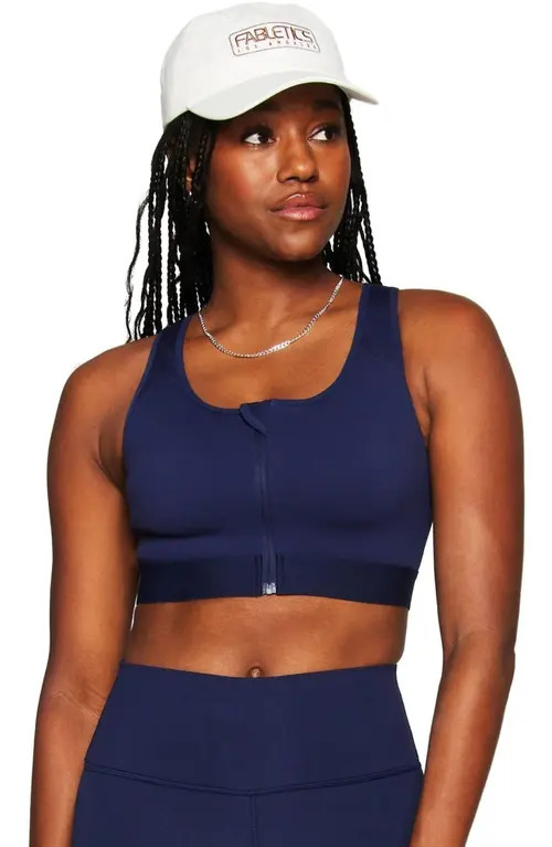 Fabletics Women's Front Zip High Impact Sports Bra in Deep Navy at Nordstrom, Size X-Small | Nordstrom