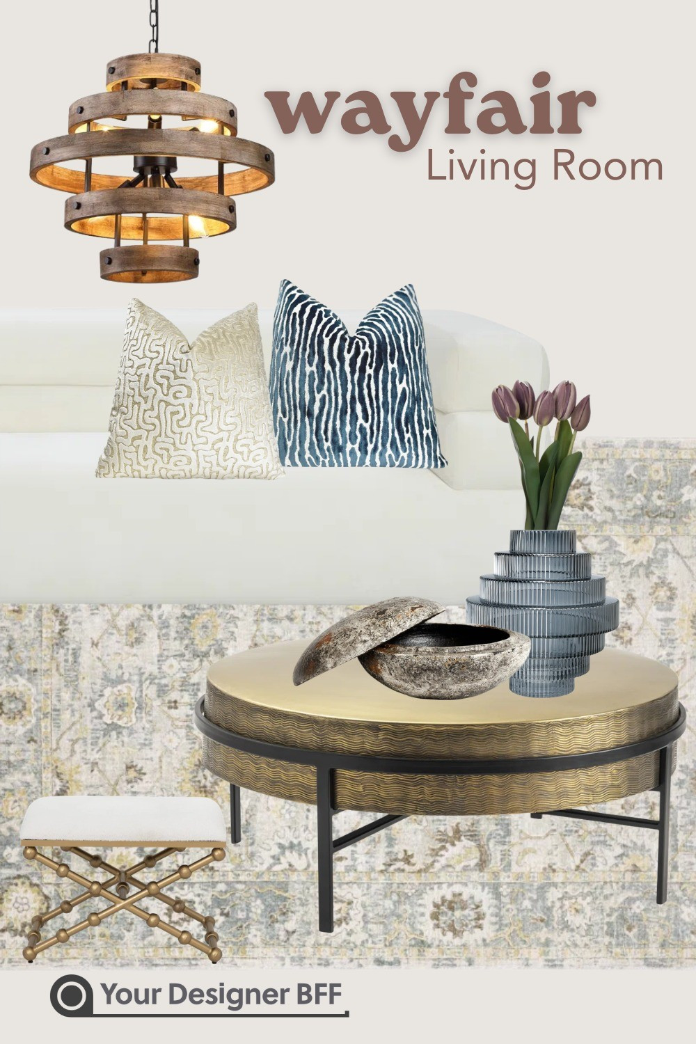 Elevate your living room with warm, rustic charm and modern elegance. This curated look features a statement wood pendant light, textured accent pillows, and layered décor pieces that bring depth and personality. Neutral tones meet bold patterns for a cozy yet stylish space that feels effortlessly pulled together. ✨

#LTKHome