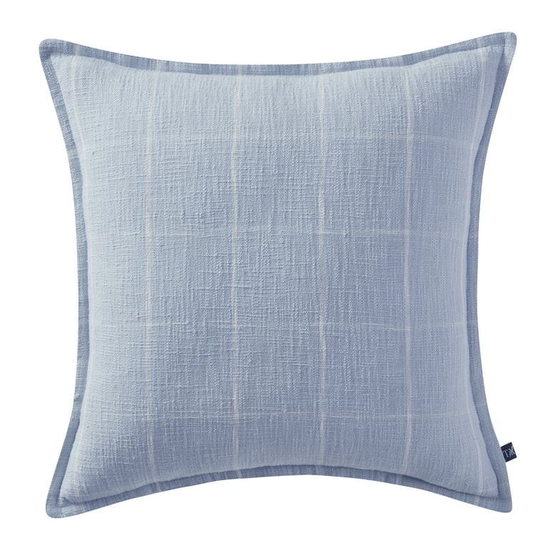 My Texas House 22" x 22" Light Blue Sienna Reversible Cotton Decorative Pillow Cover | Walmart (US)