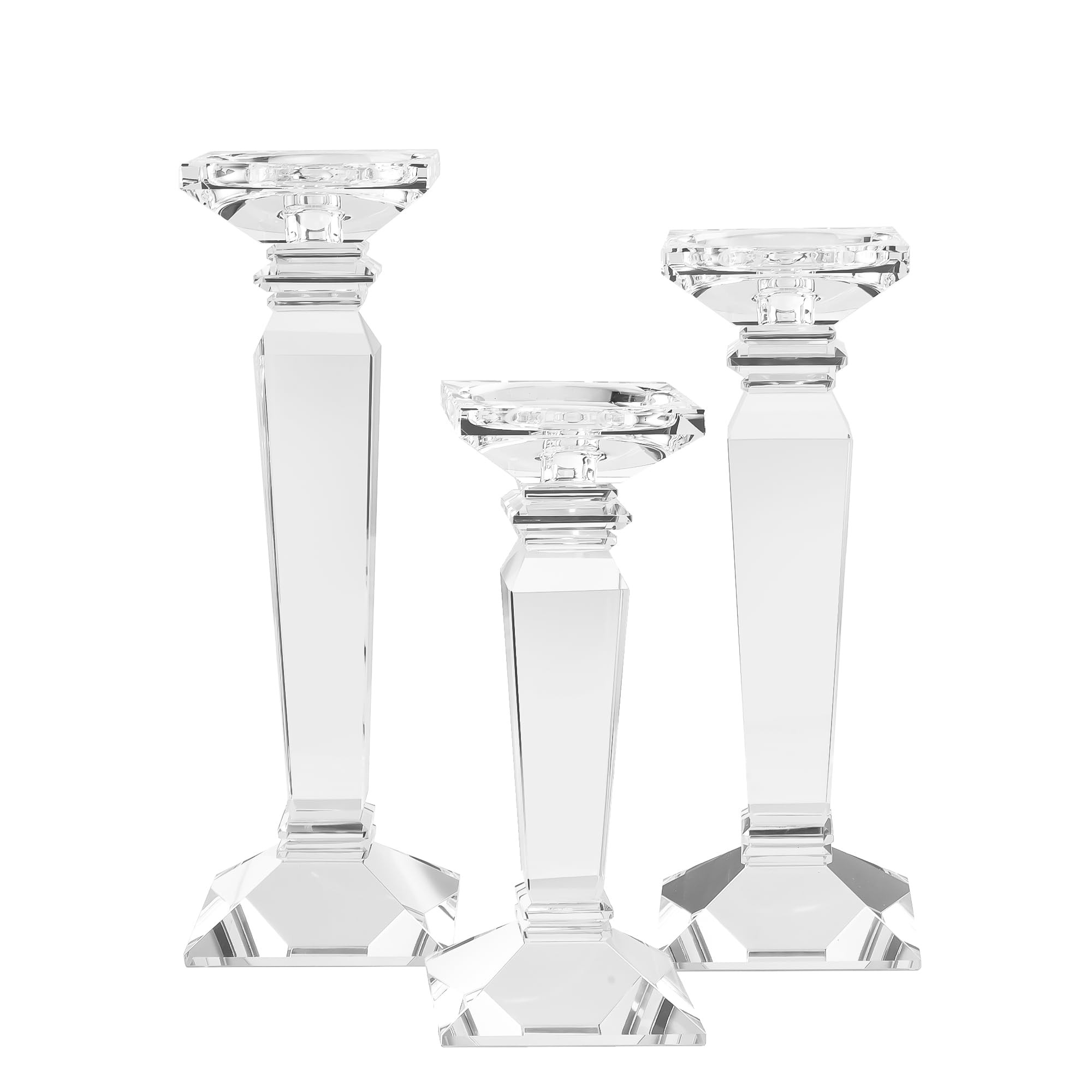 Kitcom Crystal Candlestick Holders Hand Cut Crystal Taper/Pillar Candle Holders, Table Centerpiec... | Amazon (US)