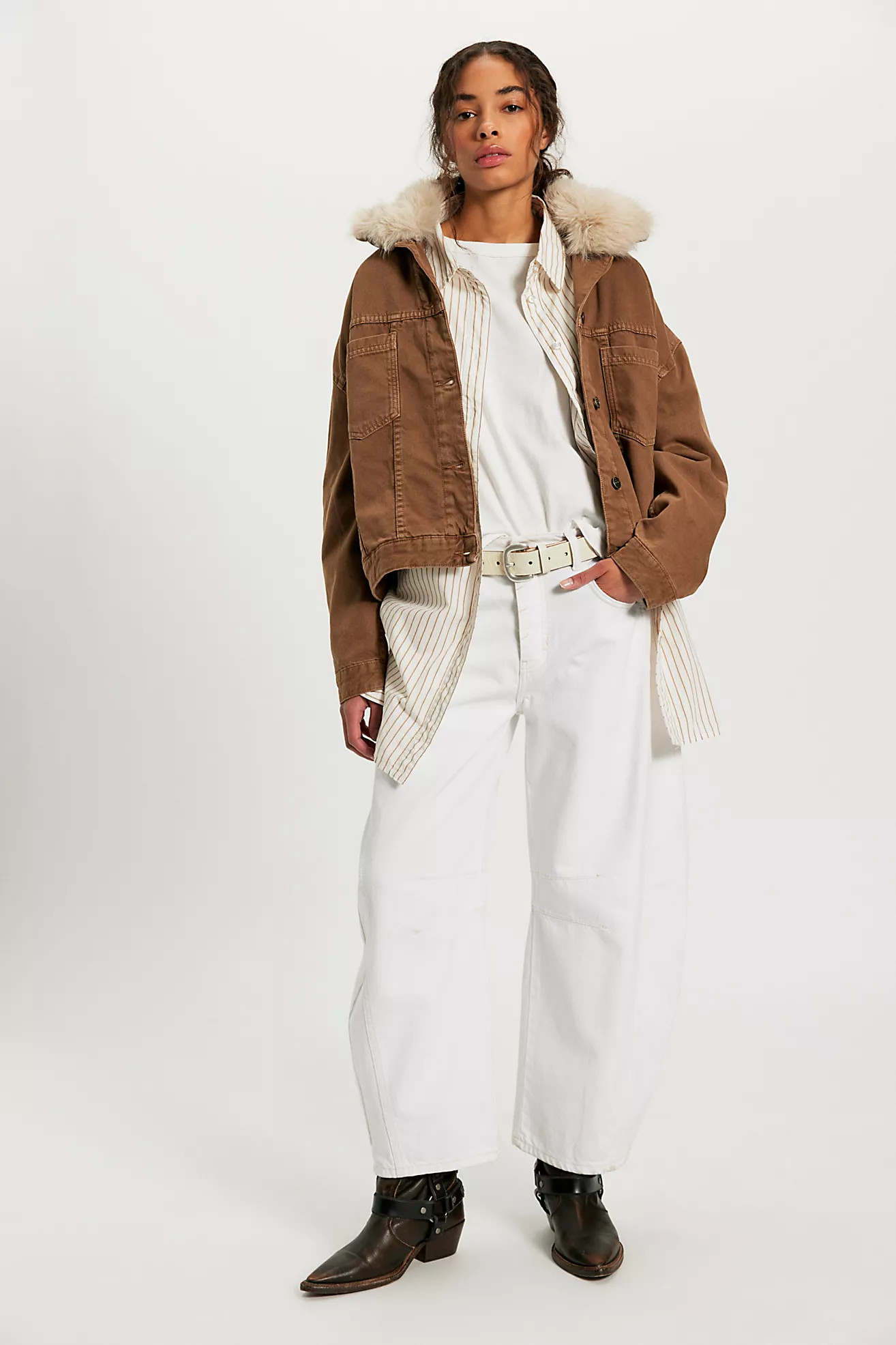 Opal Swing Faux Fur Collar Jacket | Free People (Global - UK&FR Excluded)