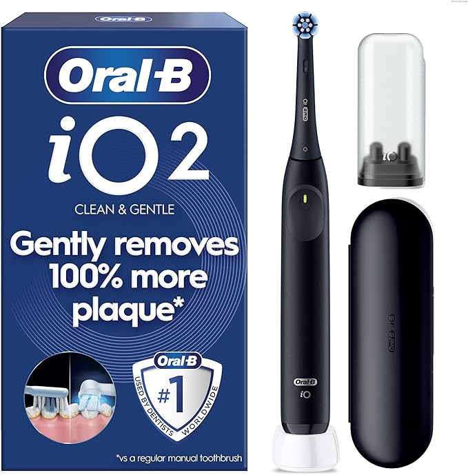Oral-B iO2 Electric Toothbrush for Adults, Night Black, Long-Lasting Battery for Travel, Includes... | Amazon (UK)