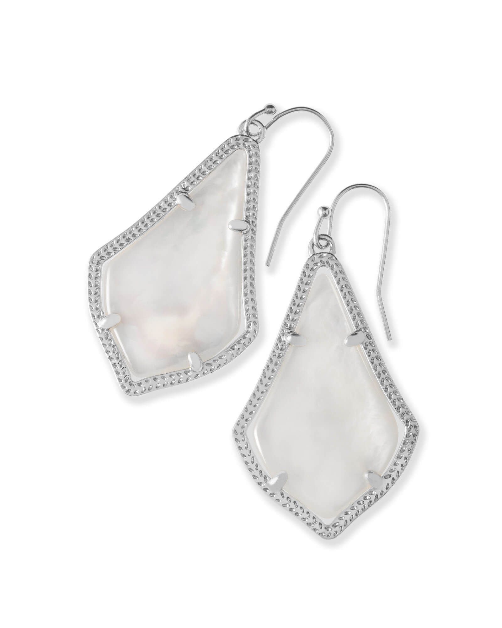 Alex Silver Drop Earrings in Ivory Pearl | Kendra Scott