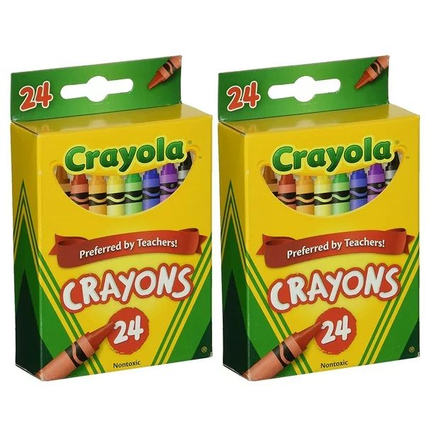 Crayola 24 Count Box of Crayons Non-Toxic Color Coloring School Supplies (2 Packs) | Walmart (US)