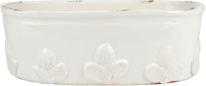 Vietri Rustic Garden Linen Basil Oval Planter, 5.5" H Terra Bianca Plant Pot, Ceramic Planter | Amazon (US)