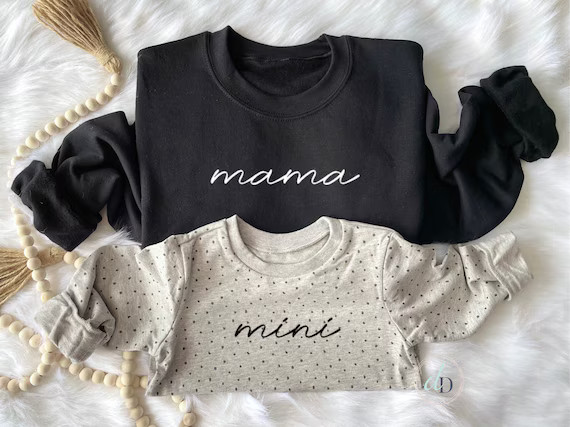 Mama sweatshirt, mama mini sweater, mom and baby sweater, daddy mini sweater, mama sweater, mama ... | Etsy (US)