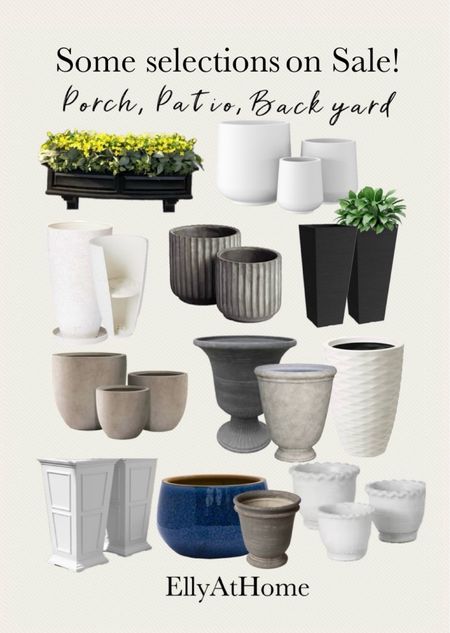 Porch, patio, backyard planters in a variety of styles, shapes, colors. Spring, summer flower pots. Some selections on sale, free shipping 

#LTKHome #LTKFindsUnder50 #LTKSaleAlert