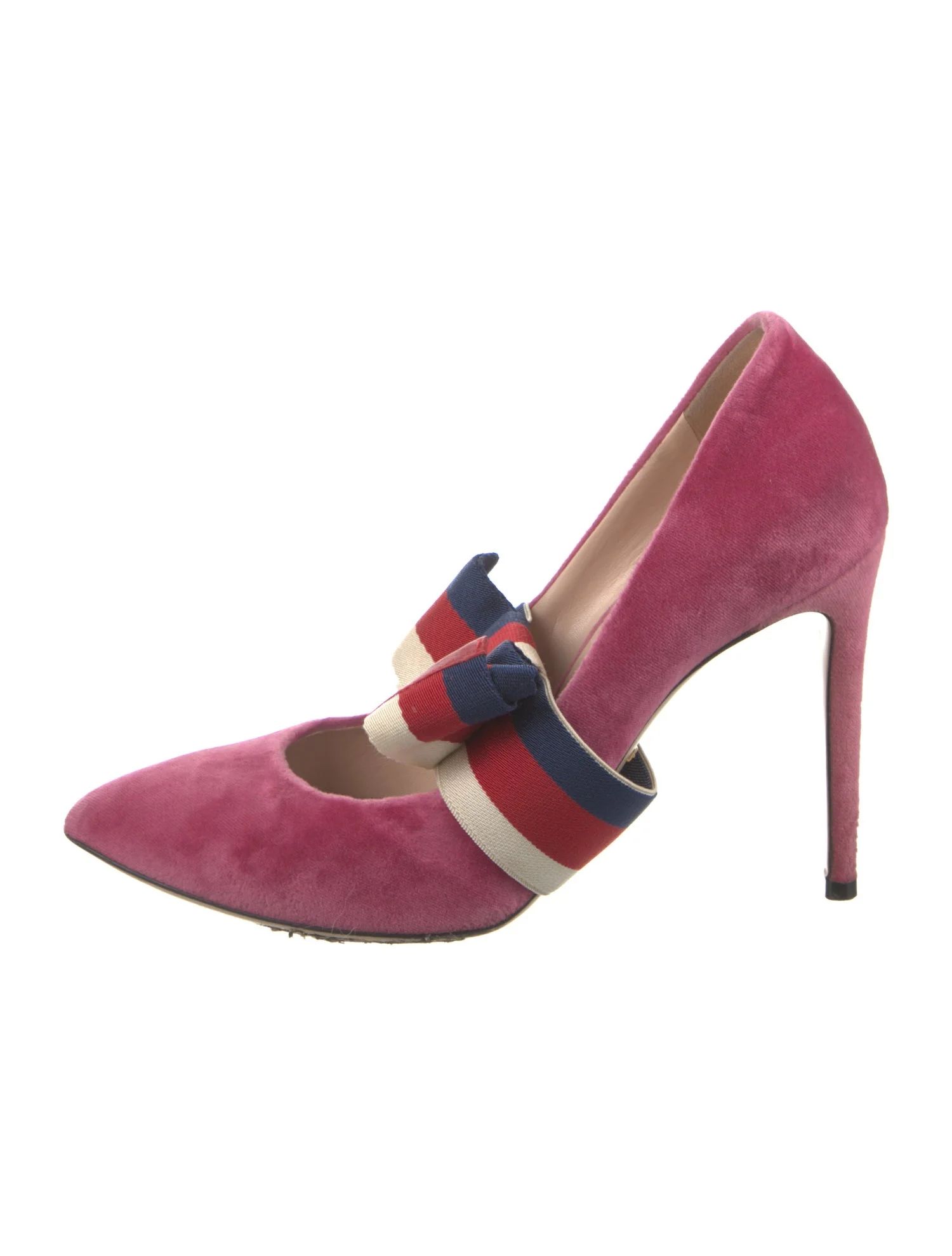 Sylvie Web Accent Velvet D'Orsay Pumps | The RealReal