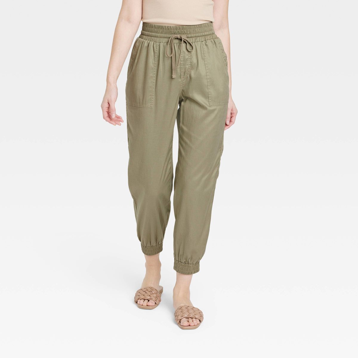 Women's High-Rise Ankle Jogger Pants - A New Day™ Olive L | Target