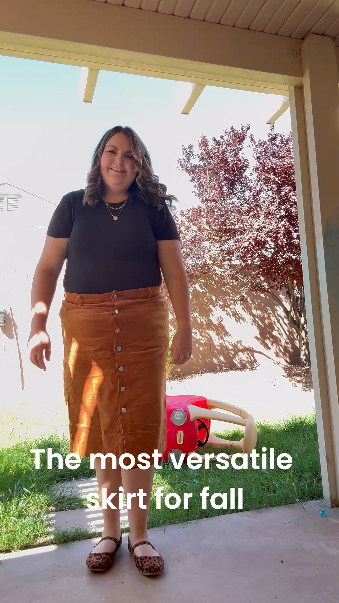 Fall is officially here! And I found the most versatile skirt to wear all fall long. It’s the corduroy midi skirt from Luvamia on Amazon. It is stretchy at the waist and has functional buttons. I sized up to a 2x because I didn’t want it to be too tight.
I paired it with a black top from kohls since we don’t have fall weather quite yet! 

But I can’t wait to wear this with all the sweaters and boots! Happy fall! 🍁 

#LTKSeasonal #LTKWorkwear #LTKPlusSize