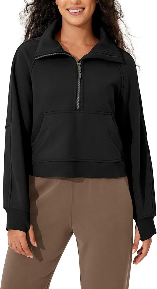 ODODOS Women's Fleece Lined Half Zip Sweatshirts Funnel Neck Long Sleeve Oversized Pullover Fall ... | Amazon (US)