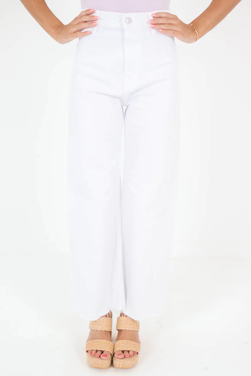 Pistola Penny High Rise Wide Leg Crop Jeans - Blizzard | The Impeccable Pig