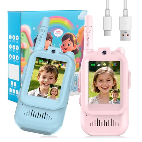 Video Walkie Talkie Toys for Age 3-12 Boys Girls, 2 Pack Rechargeable Walkie Talkies with Screen,Long Range 2 Way Radio with 4 Voice Effects, Christmas Birthday Gifts for Kids Indoor Outdoor Camping | Amazon (US)