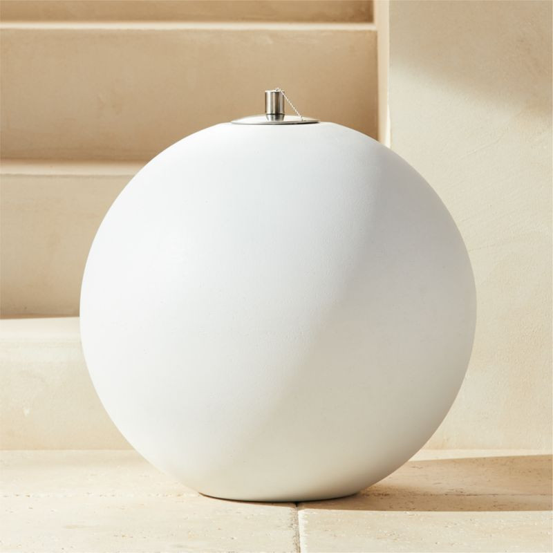 Bola Modern Oil Lamp Ivory Large + Reviews | CB2 | CB2
