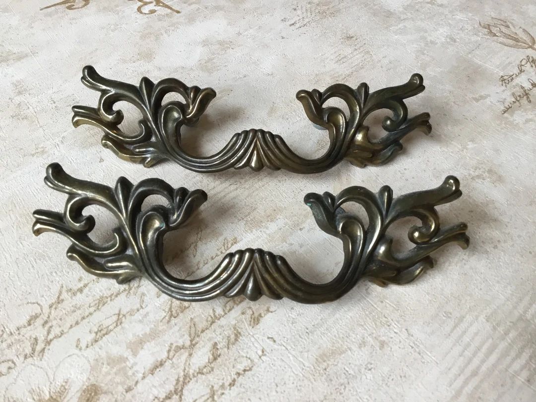 Vintage French Provincial Drawer Handles Pair of French Provincial 6 1/4” Cabinet Pulls with 2 ... | Etsy (CAD)