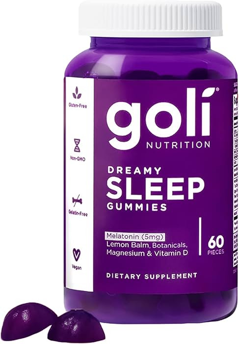 Goli Dreamy Sleep Gummy - 60 Count - Melatonin, Vitamin D, Magnesium, and Lemon Balm Extract - Ge... | Amazon (US)