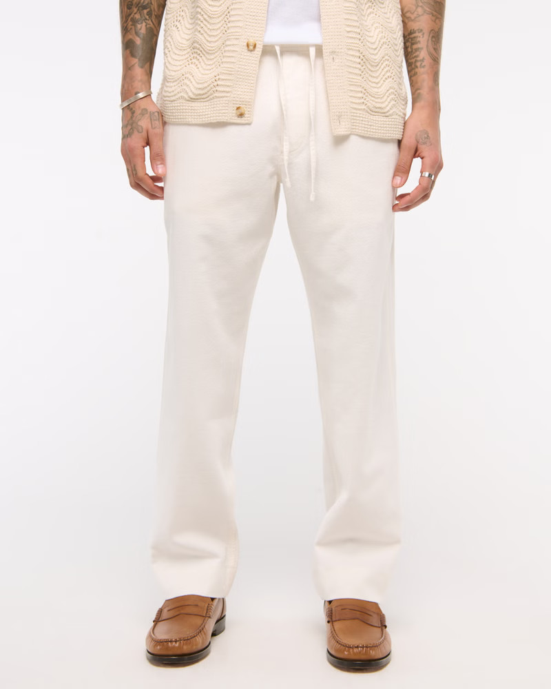 Loose Linen-Blend Pull-On Pant | Abercrombie & Fitch (US)