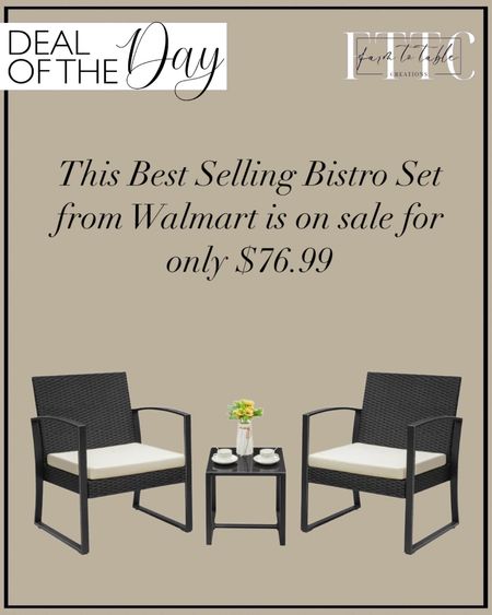 Deal of the Day. Follow @farmtotablecreations on Instagram for more inspiration.

This best selling bistro set from Walmart is currently on sale! Great savings & reviews. Walmart Home Finds. Walmart Best Sellers. Outdoor Patio Furniture. Outdoor Patio Finds   

#LTKHome #LTKSaleAlert #LTKFindsUnder100