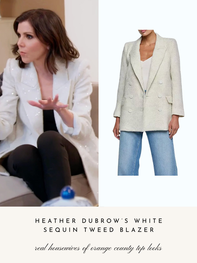 Heather Dubrow's White Sequin Tweed Blazer 

 