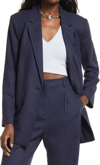 Oversize Linen Blend Blazer | Nordstrom