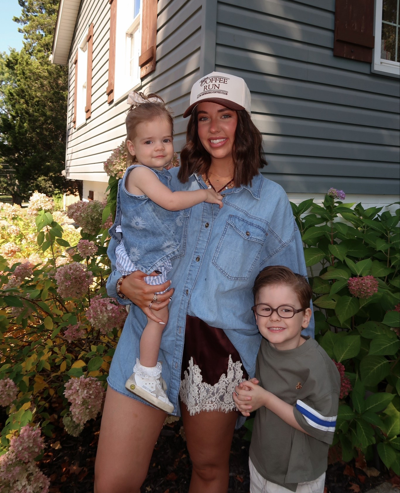 Weekend outfit inspo🤎🤎 wore this to fall fest — so freaking comfy!! Love these shorts paired with everything. I also have the champagne color! Have to style them still 🍂🥰 will link the kids outfits, too!

Fall warm weather, satin lace shorts, babygirl outfit inspo, boys outfit, gap tee 

#LTKSeasonal #LTKKids #LTKFamily