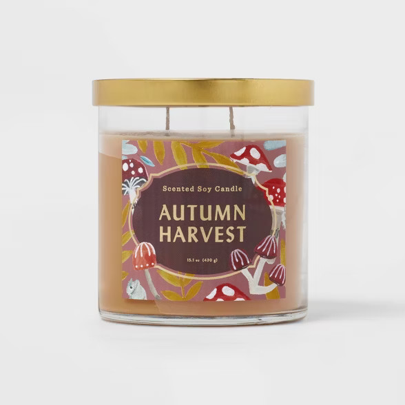 15.1oz Lidded Glass Jar 2-Wick Autumn Harvest Candle - Opalhouse™ | Target