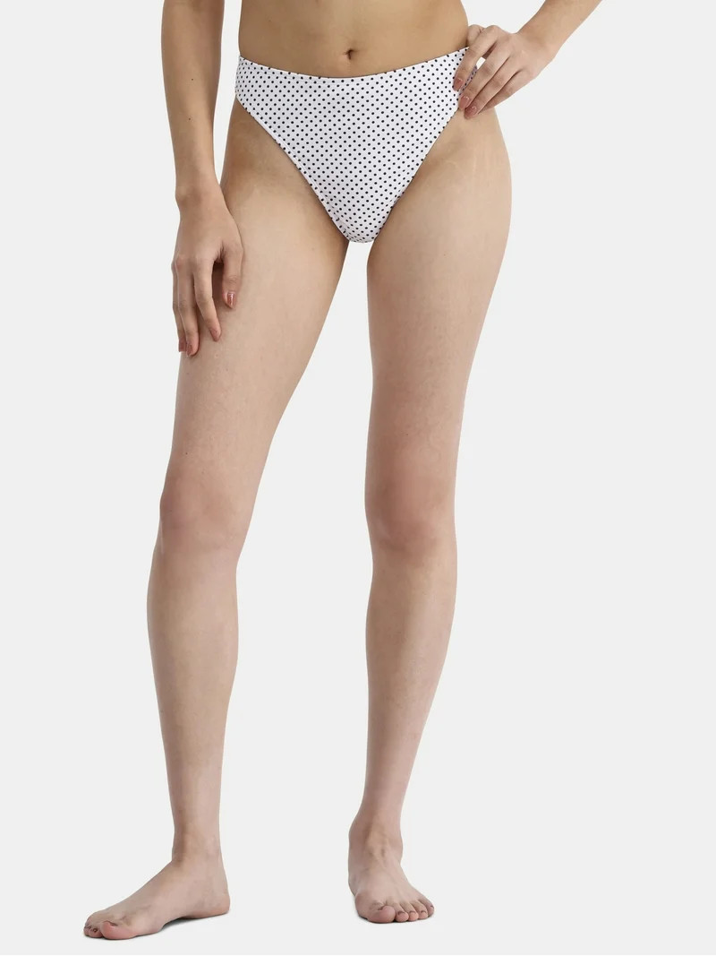 No Boundaries Polka Dot Swim Bikini Bottoms, Women's | Walmart (US)
