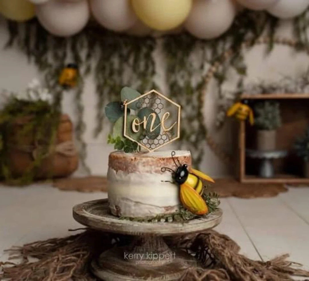 Custom Bee Age or Name Cake Topper | Bumble Bee Birthday Cake Topper | Bee Party | First Birthday... | Etsy (US)