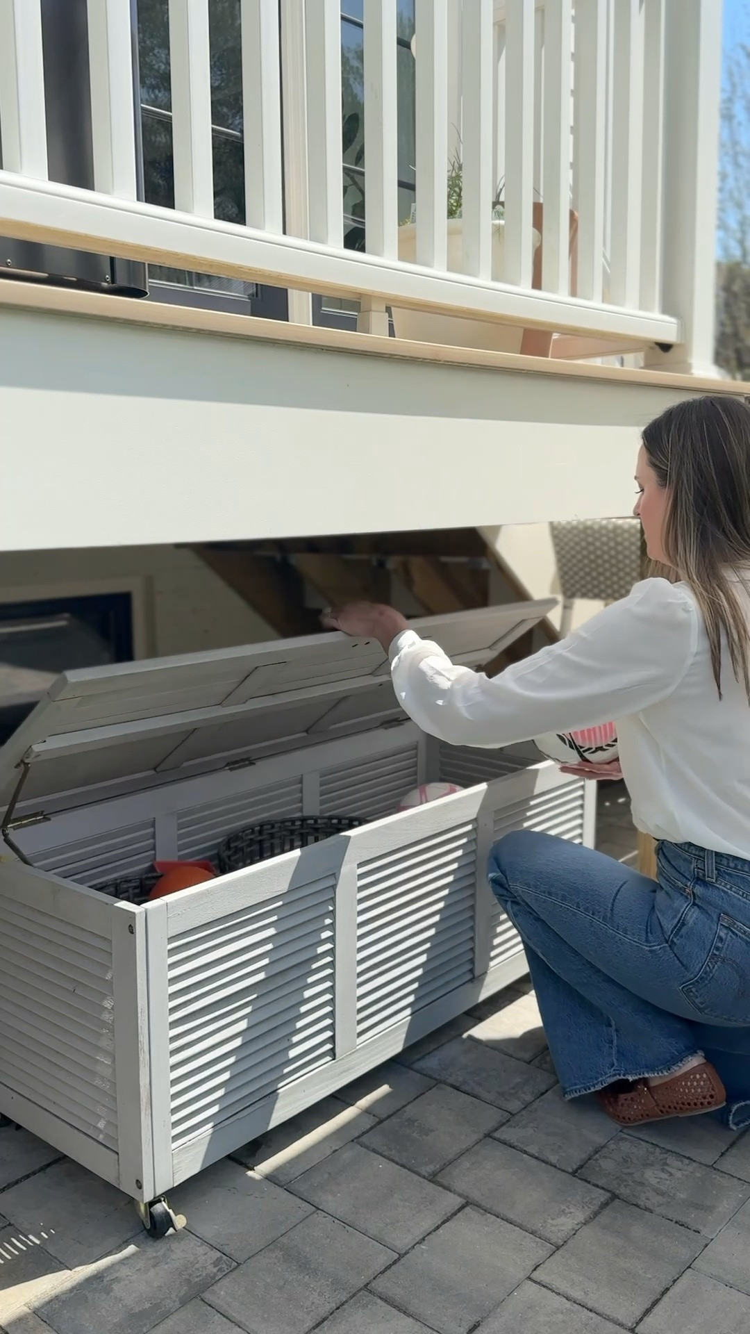 #AD One of my favorite outdoor upgrades has been adding a teak deck box to keep outdoor toys (or pool toys!) tucked away but easy to access. Functional storage that still feels intentional is always a win.

@wayfair has so many options for creating a more organized outdoor space for summer. #wishyouwerehere #outdoor #Wayfair #WayfairPartner

#LTKHome #LTKSaleAlert #LTKSeasonal