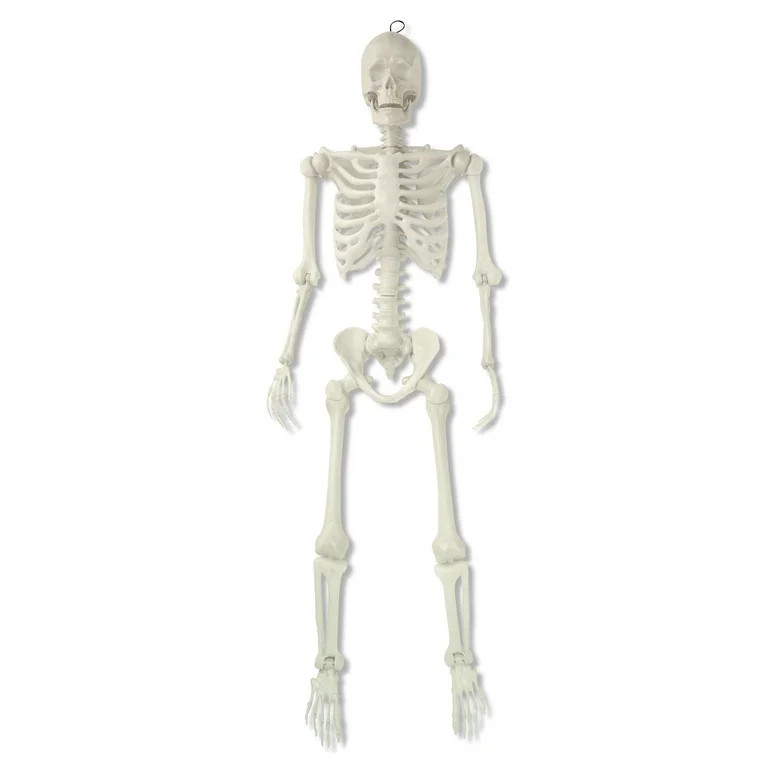 5ft Hanging Poseable Skeleton Decoration, Pearlized, Halloween Outdoor Decor, by Way To Celebrate... | Walmart (US)