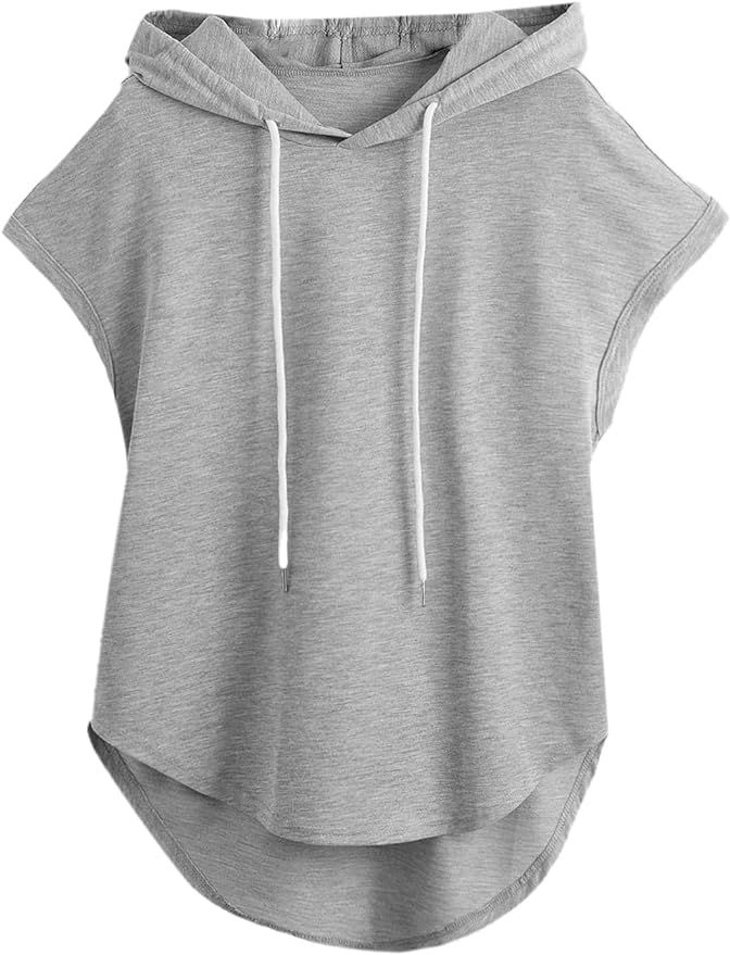 Milumia Women Short Sleeve Hoodie Workout Athletic Sleeveless Sweatshirts Exercise Short Sleeve S... | Amazon (US)