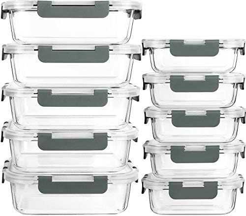 [10-Pack]Glass Meal Prep Containers with Lids-MCIRCO Glass Food Storage Containers with Lifetime Las | Amazon (US)