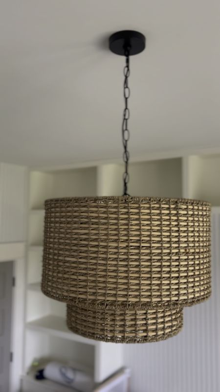 Rattan light fixtures chandeliers pendants perfect for nursery dining room bedroom kitchen coastal vibes modern organic transitional farmhouse drum shade ceiling light bamboo jute lighting canopy tiered natural shade chandelier 

#LTKVideo #LTKbaby #LTKhome