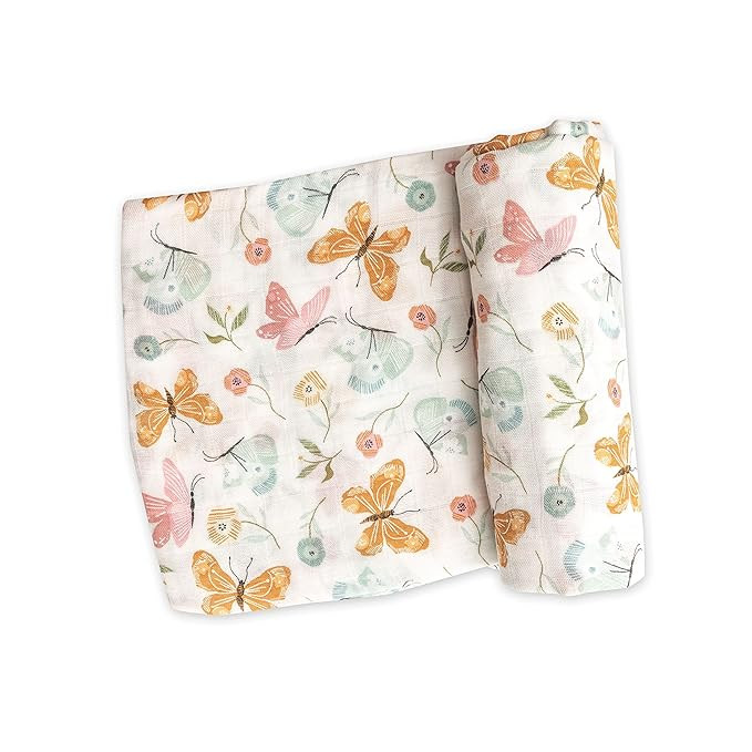 Pretty Butterflies/White Swaddle Blanket O-S | Amazon (US)