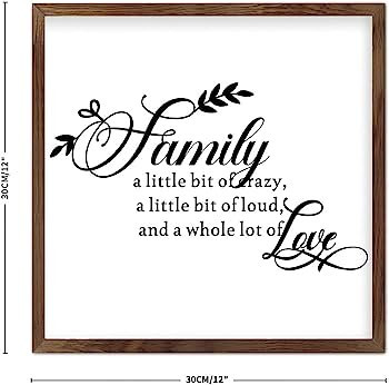 Rustic Chic Style Wood Sign with Phrase Family a Little Bit of Crazy a Little Bit of Loud and a W... | Amazon (US)