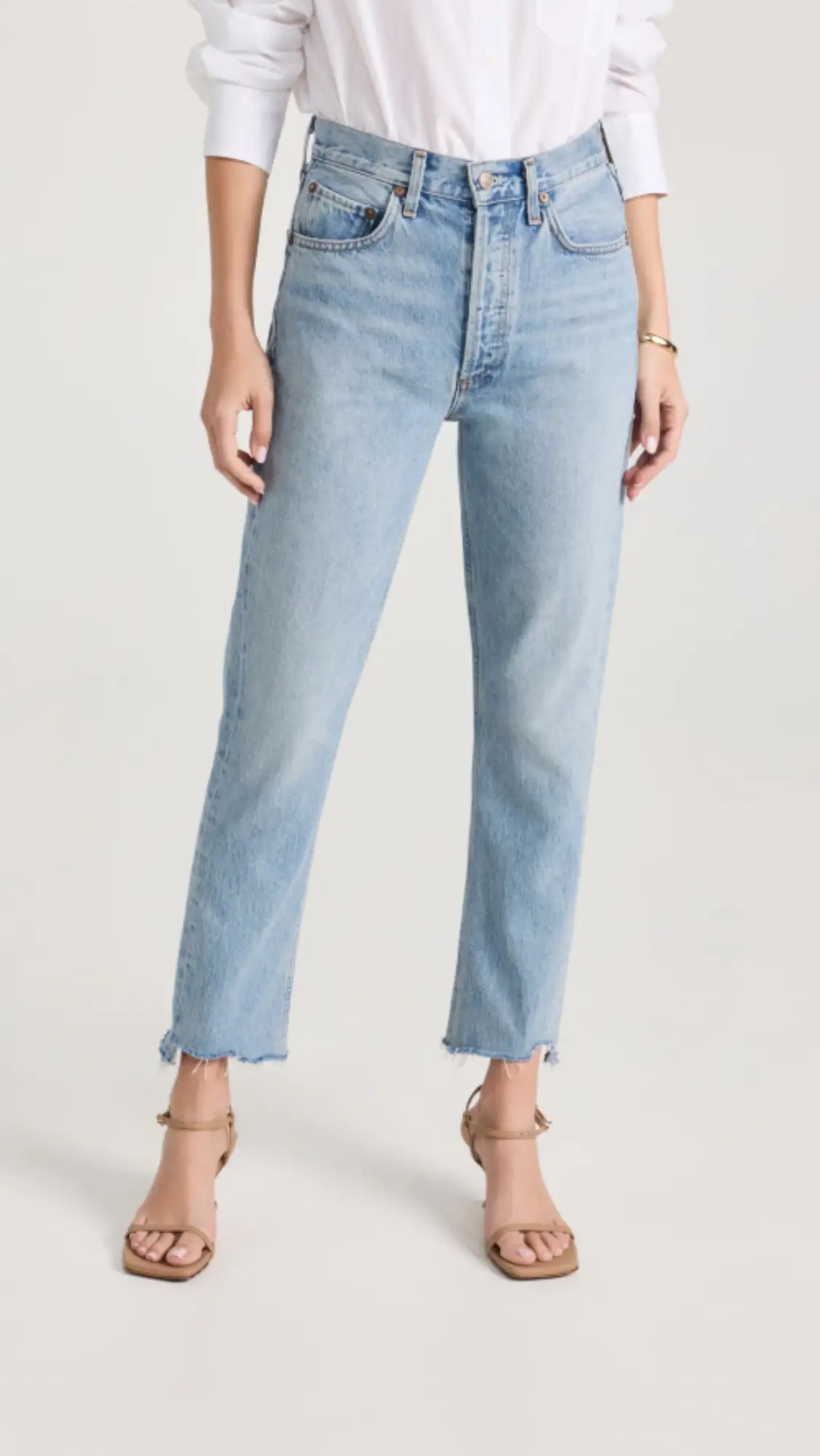 AGOLDE Riley High Rise Straight Crop Jeans | Shopbop | Shopbop