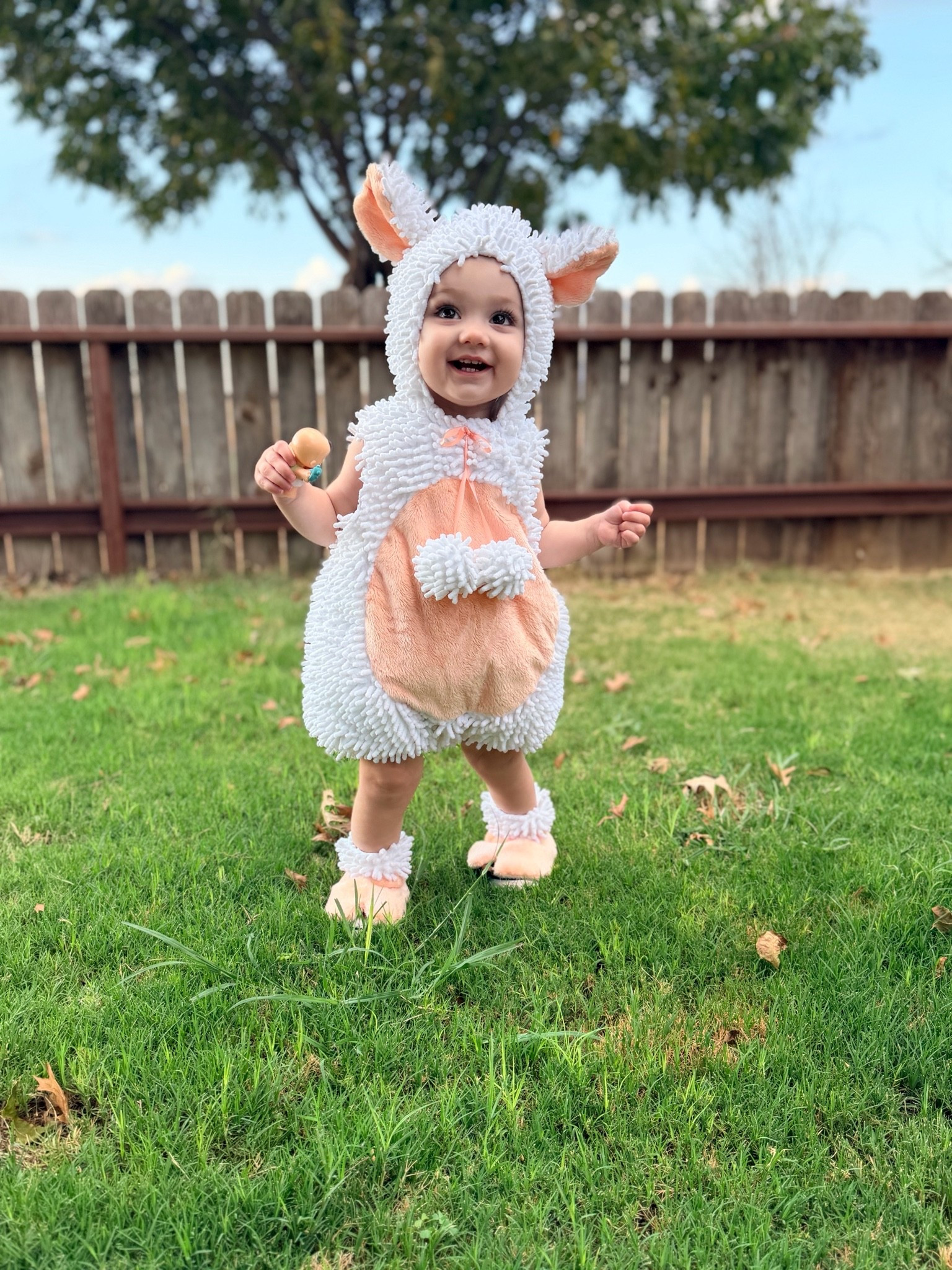 Hattie was a little lamb 🐑 

Wearing size 9-12m
29”
17lbs