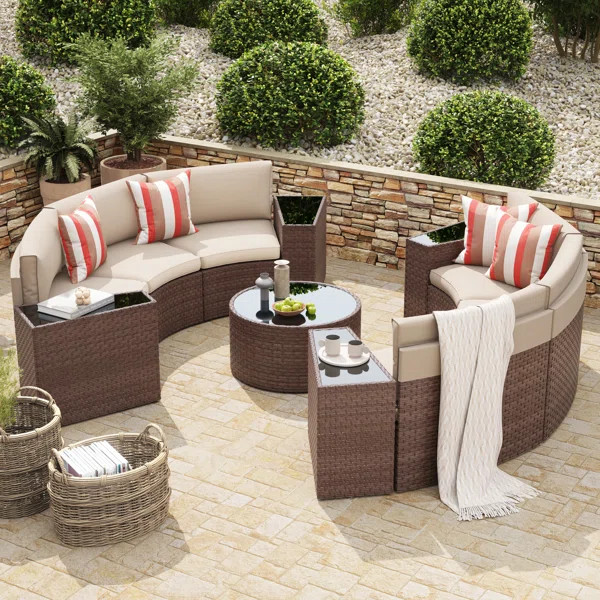 Wicker/rattan 6 - Person Seating Group With Cushions | Wayfair North America