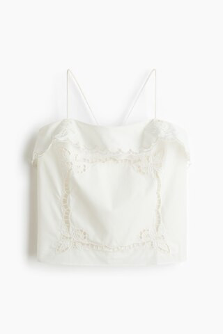 H & M - Trägertop mit Broderie Anglaise - Elfenbein | H&M (DE, AT, CH, NL, FI)