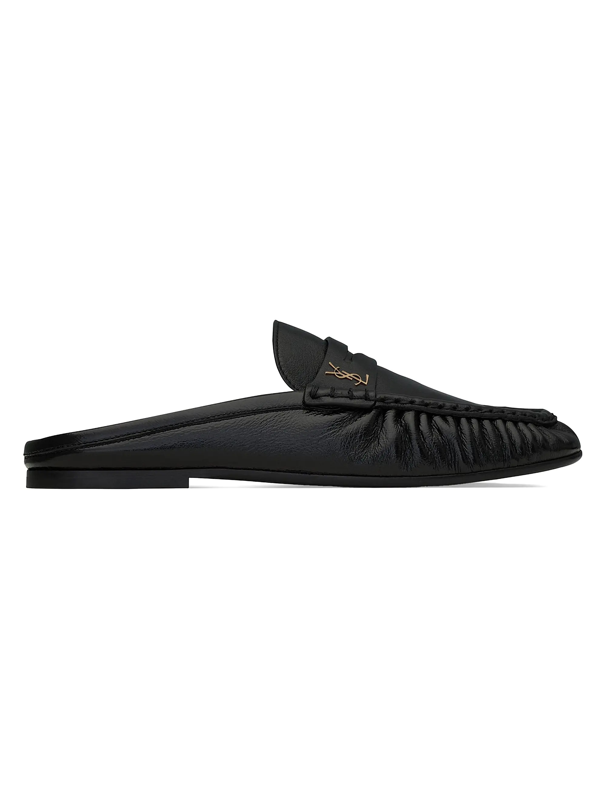Le Loafer Mules in Shiny Creased Leather | Saks Fifth Avenue