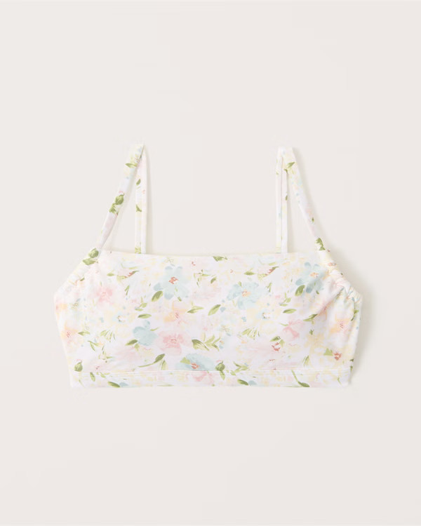 Women's Curve Love Straight Neck Swim Top | Women's Swimwear | Abercrombie.com | Abercrombie & Fitch (US)